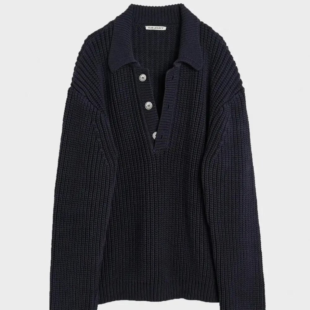 Our Legacy Big Piquet - Navy Chunky Cotton Rib